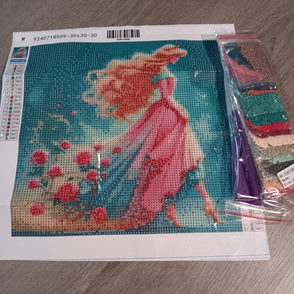Colorful Sleeping Beauty Disney Diamond Painting Kit with Princess Design 30x30